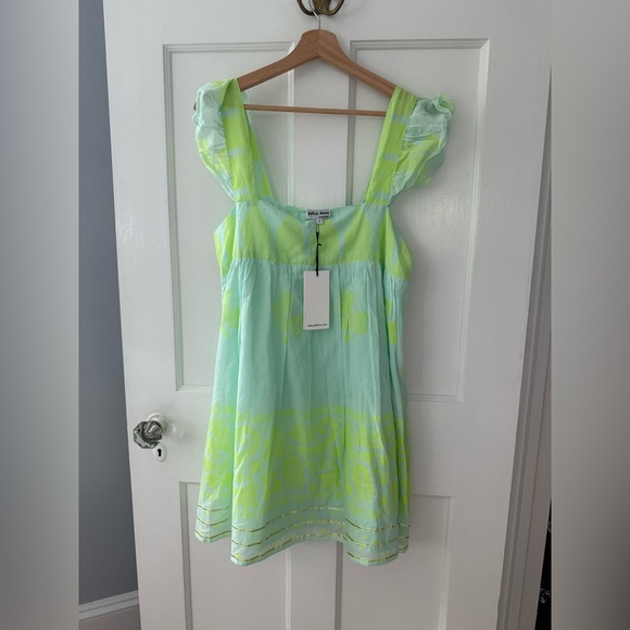 Juliet Dunn Baby Doll Dress Dhaka Print + Silver Trim NWT JD 3 Large Tuckernuck - Picture 1 of 8